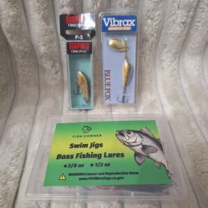 New Rapala Original Floating BLUE FOX Vibrax Minnow Fish Corner Jig Lure Lot Set